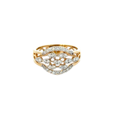 18k Yellow Gold and Diamond Fancy Ring in size 5.5 and total gold weight of 3.66g